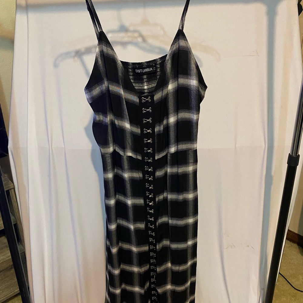 Disturbia NWOT corset plaid midi dress